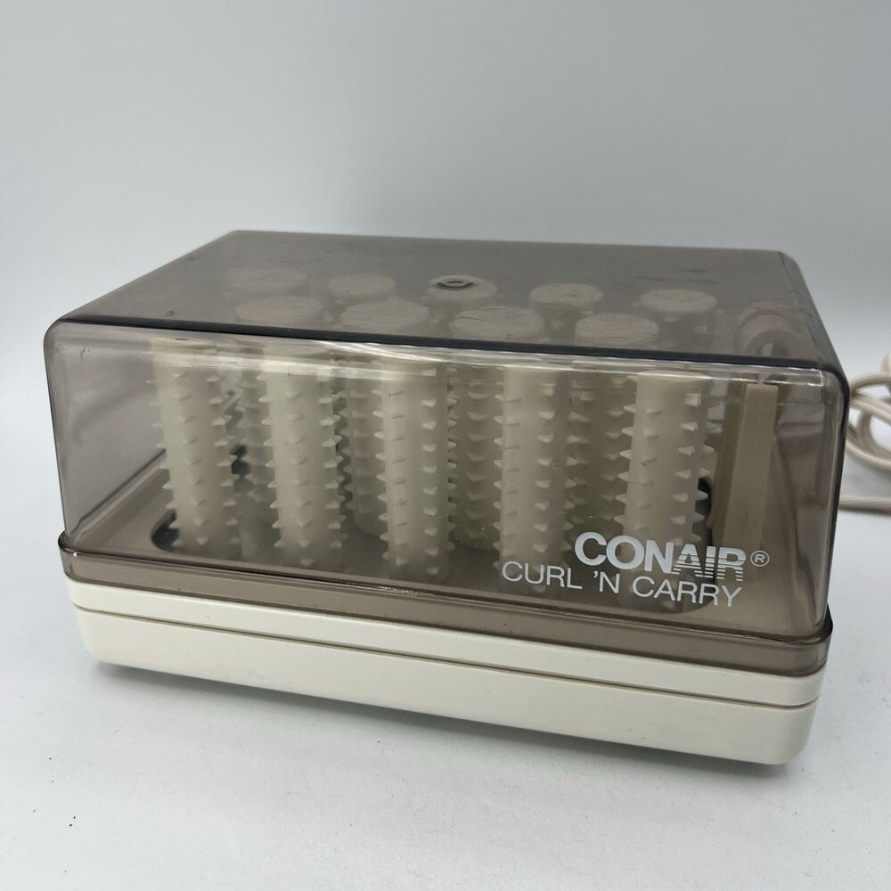 Vintage Conair HS-4 Curl and Carry 14 Travel Curlers Rollers 10 Clips Hong Kong